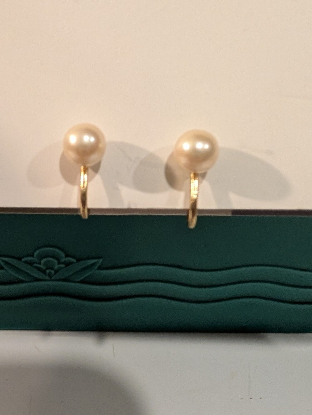 Classic Faux Pearl Clip On Earrings in Cream and Gold